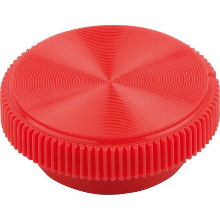 KIPP Knurled Knob With Hexagon Socket For=M05, D1=16 H=6, 5, Thermoplastic Red K0680.0506